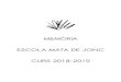 MEMÒRIA ESCOLA MATA DE JONC CURS 2018-2019 · ESCOLA MATA DE JONC CURS 2018-2019. Índex 1- Context i recursos humans i materials 2- Valoració i anàlisi de l’evolució del rendiment