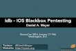 idb - iOS Blackbox Pentesting - PUT.AS · The OWASP Mobile Top 10 16 1. Insecure Data Storage 2. Weak Server Side Controls 3. Insufﬁcient Transport Layer Security 4. Client Side