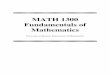 MATH 1300 Fundamentals of Mathematicsjac/1300/FA2019/Math1300... · Inequalities Section 2.6: Linear Inequalities Section 1.8: Absolute Value and Equations Section 2.8: Absolute Value