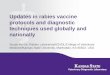 Updates in rabies vaccine protocols and diagnostic techniques … · 2019-04-18 · First rabies working group under SAGE, established in June 2016. 1. Assess evidence and country