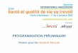 Programmation préliminaire v12 février 2018 V …...Mardi 02 octobre Journée au Salon PREVENTICA à Bordeaux • Visite inaugurale du salon • Conférence francophone sur la SQVT