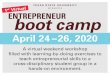 April 24 – 26, 2020fa0912f1-166... · by mentors who included faculty and professional entrepreneurs. Entrepreneurial workshops have been offered on campus many times before, but