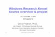 Windows Research Kernel Source overview & projectsuspend NT OS/2 Suspend/Resume Design Note David N. Cutler proc NT OS/2 Process Structure Mark Lucovsky ob NT OS/2 Object Management