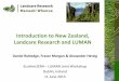 Introduction to New Zealand, Landcare Research and LUMAN · 2016-02-05 · Introduction to New Zealand, Landcare Research and LUMAN Daniel Rutledge, Fraser Morgan & Alexander Herzig