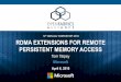 12th RDMA EXTENSIONS FOR REMOTE PERSISTENT MEMORY … · 2016-04-07 · scatter/gather list ... • Disadvantage: significantly changes RDMA Write semantic, data path (flow control,