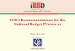 CPD’s Recommendations for the · Acknowledgements The CPD IRBD 2020 Team would like to register its profound gratitude to Professor Rehman Sobhan, Chairman, CPD for his advice and