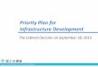 Priority Plan for Infrastructure DevelopmentSeptember 1, 2015 Presentation of the 4th Priority Plan (final draft) September 14, 2015 Report by the Council of Infrastructure Development
