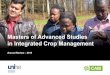 Masters of Advanced Studies in Integrated Crop Management · 2019-10-21 · study session on building an ICM strategy. Modules included research demonstrations, field visits and study