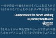 Competenciesfor nurses working in primaryhealthcare · 2020-05-08 · Key competencies in team-work and leadership qWork collaboratively with community services, and in cross-sectoral