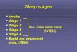 Sleep stages - Med Study Groupmsg2018.weebly.com/uploads/1/6/1/0/16101502/sleep... · 2019-08-03 · Sleep stages Awake Stage 1 Stage 2 Stage 3 Stage 4 Rapid eye movement sleep (REM)