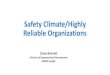 Safety Climate/Highly Reliable OrganizationsSafety Climate . Safety Dashboard . Foundational strengths of a dashboard Measures what is important Key performance indicators Ultimately