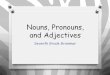 Nouns, Pronouns, and Adjectives€¦ · pronouns and 2 sentences using demonstrative pronouns. Indefinite Pronouns Do not refer to a definite person or thing O anybody – Anybody