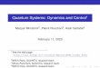 Quantum Systems: Dynamics and Control1cas.ensmp.fr/~rouchon/MasterUPMC/Lect4-root.pdf · H1 st rwa = Hint = lim T!1 1 T Z T 0 Hint(t)dt; and thesecond order Hamiltonian H2 nd rwa