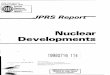Nuclear Developments - DTIC · Nuclear Developments JPRS-TND-89-018 CONTENTS 18 SEPTEMBER 1989 SUB-SAHARAN AFRICA SOUTH AFRICA Steyn: Space Research Needs To Continue [BEELD 31 May]