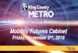 Mobility Futures Cabinet - American Public Transportation ... · Mobility Futures Cabinet Friday, November 2nd, 2018 1. 2 Introductions Introductions • Name • Organization 