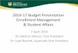 2013-14 Budget Presentation Enrollment Management ... · 2016-17 Budget Presentation Enrollment Management & Student Affairs 7 April 2016 Dr. Kathryn Wilson, Vice President Dr. Leah