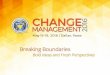 Using Organizational Change · change initiatives, service line business development, management and leadership programs, internal and external communications, labor relations and