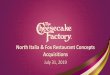 North Italia & Fox Restaurant Concepts Acquisitions...North Italia Fox Restaurant Concepts (FRC) Previously invested in North Italia(1) $44 million - Previously invested in Flower