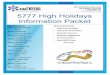 5777 High Holidays Information Packet · 5777 High Holidays Information Packet. 2 High Holidays 2016/5777 Schedule of Services ... Imagine the look on the faces of the family when