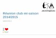 Réunion club mi-saison 2014/2015esmbadminton.fr/wp-content/uploads/2015/02/Reunion... · Eq 1 Mixte D2 Florian Brunet Montée Eq 2 Mixte D2 Aurélie Fages Maintien Eq 3 Masc D2 Jacques-Daniel