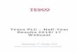 Interim Results 2016/17 · Tesco PLC Half-Year Results 2016/17 Webcast Wednesday, 5th October 2016 2 The Three Turnaround Priorities: A Final Update Dave Lewis CEO, Tesco PLC Introduction