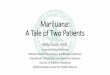 Marijuana: A Tale of Two Patients · • Animal/Laboratory research: Breast cancer, colon cancer, hepatocellular cancer, non-small cell lung cancer • “At this time, there is not