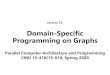 Domain-Specific Programming on Graphs418/lectures/23_graphdsl.pdf · CMU 15-418/618, Spring 2020 Last time: Increasing acceptance of domain-specific programming systems Challenge