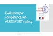 Evaluation par compétences en ACROSPORT cycle 4€¦ · Evaluation par compétences en ACROSPORT cycle 4 Groupe de travail sur l'évaluation, Académie de Besançon, 2018-2019, ROUGE