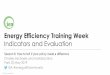 Energy Efficiency Training Week · •Develop theory of change •Consider alternative explanations, develop contribution story •Gather evidence of the results, the causal links