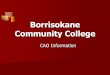 Borrisokane Community College · Career Planning points to remember Career planning is a life long developmental process. Cao choice not a decision for life …a starting point. Important