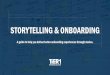 STORYTELLING & ONBOARDING - Strategy Activation Through …€¦ · Storytelling can help your organization engage potential and new employees throughout the onboarding process by
