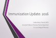 Immunization Update: 2016 · Pharmacist Learning Objectives • Discuss the new 2016 Advisory Committee on Immunization Practices (ACIP) recommendations regarding adult and pediatric