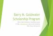 Barry M. Goldwater Scholarship Programdepts.washington.edu/scholarq/pdfs/Goldwater Info Session... · 2019-10-16 · Goldwater Scholarships: mission & purpose By providing scholarships