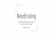 Needfinding - Stanford University · empathy map brainstorm next steps → narrowed domain focus initial conclusions end-user survey & interviews expert interviews 1 Road Map 2 3