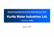 Kurita Water Industries Ltd. · chemicals Water treatment facilities for the electronics industry for general industries 62.2 56.6 58.1 67.8 74.3 77.9 53.9 56.1 56.6 0 40 80 120 160