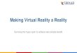 Making Virtual Reality a Reality - au.eventscloud.com€¦ · 1994 - Nintendo Virtual Boy 2012 - Oculus Rift released DK1 2014 - Facebook buys Oculus for US$2 billion 2014 - Google
