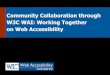Community Collaboration through W3C WAI: Working Together ...inova.snv.jussieu.fr/evenements/colloques/colloques... · When the Web meets this goal, it is accessible to people with