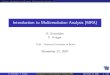 Introduction to Multiresolution Analysis (MRA)bigdft.org/images/1/1b/Day-2-RS-FK-MRA.pdf · Outline Introduction and Example Multiresolution Analysis Discrete Wavelet Transform (DWT)