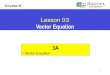 Lesson 03 · 7 Answer to the Exercise [Ex.3-1] Answer the following questions about the line which passes point A(3, 5) and is parallel to the vector . (1) Find the vector equation