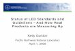Status of LED Standards and Guidelines – And How Real ...€¦ · CFL 0 500 1000 1500 2000 0 1020 30405060 Luminaire Efficacy (lm/W) Luminaire Output (lm) Downlights Side-by-Side