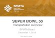 SUPER BOWL 50 - SFMTA · 12/1/2015  · Super Bowl 50 in Santa Clara Opening Celebration SF Media Party in SF Media Night in San Jose Host Committee Party Friday Night Party NFL Honors