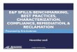 E&P SPILLS: BENCHMARKING,, BEST PRACTICES ......best management practices can help avoid spills, expedite spill response and promote worker safety Various tools exist to support rapid