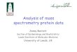 Analysis of mass spectrometry protein data · Proteomics, what and why? • Mass spectrometry • Statistical issues • Experimental design • Preprocessing • calibration, baseline