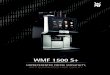 WMF 1500 S+ · coffee, for example for preparing de-caffeinated coffee. The bean hoppers on the left and right can hold up to 1100 g of beans, and the central one has a 700 g capacity,