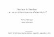 Nuclear in Sweden an intermittent source of electricity?€¦ · REFORM Group Meeting, Salzburg ... Disconnected on February 15. th. 2009. Supposed to restart May 18. th. November