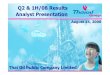 Q2 & 1H/08 Results Analyst PresentationQ2 & 1H/08 Results Analyst Presentation August 14, 2008 Thai Oil Public Company Limited 2 Disclaimer The information contained in this presentation