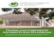Donor and Corporate Advised Funds Handbook€¦ · The Community Foundation continues to be a leader in community collaboration through grant distribution to nonprofit organizations