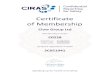 Certificate of Membership - Clow Group Ltd 2019-04-15¢  Certificate of Membership Membership number
