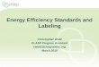 Energy Efficiency Standards and Labeling · energy efficiency standards and labeling (S&L) for major appliances, equipment and lighting products. In the fight against climate change,