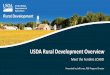 USDA Rural Development Overview · FY19, Kentucky Rural Development Funding •Community Programs –$100 million •Rural Housing – $486 million •Rural Business – $35 million
